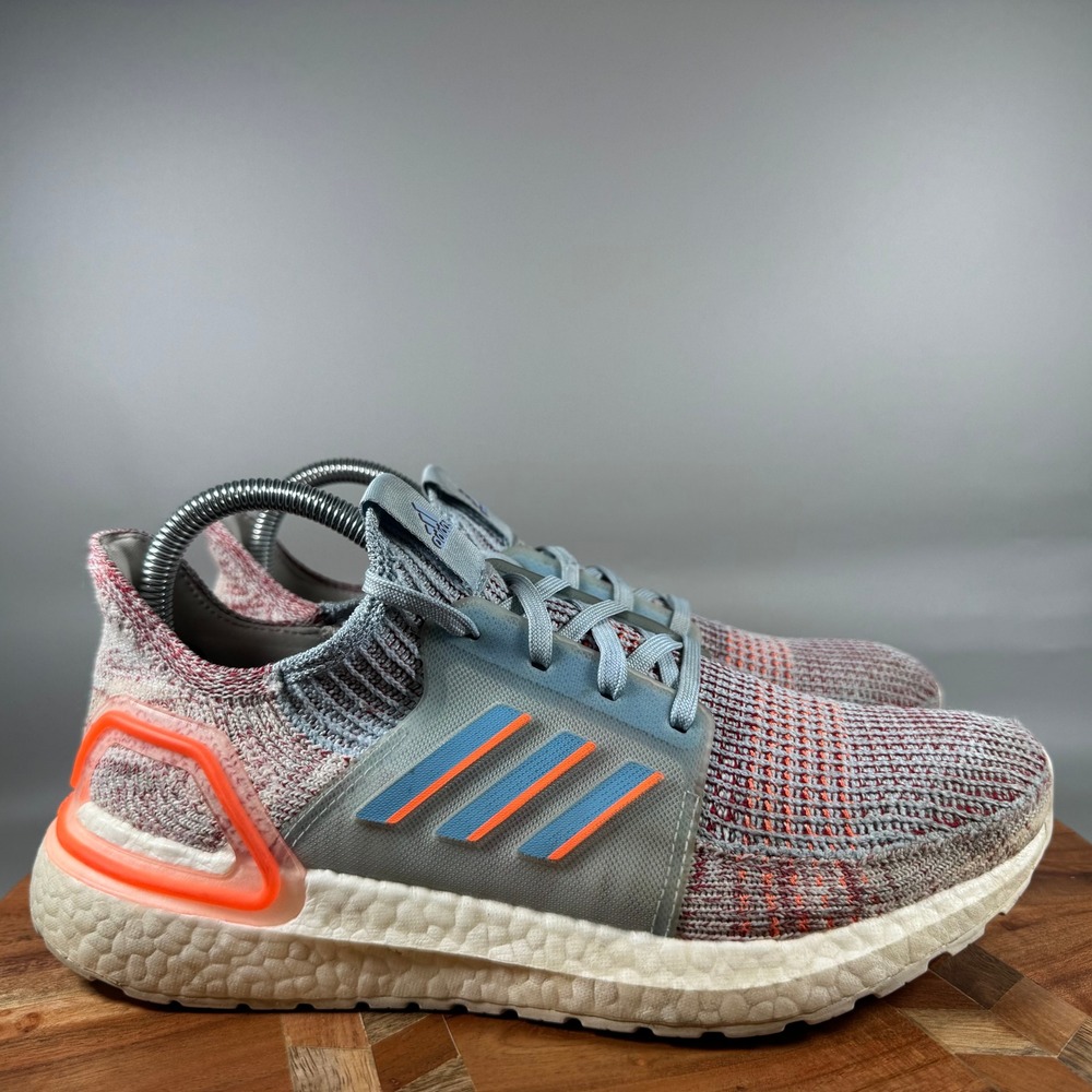 Adidas Ultraboost 19 Women Grey Blue Orange Running Shoes G27483 Size 8